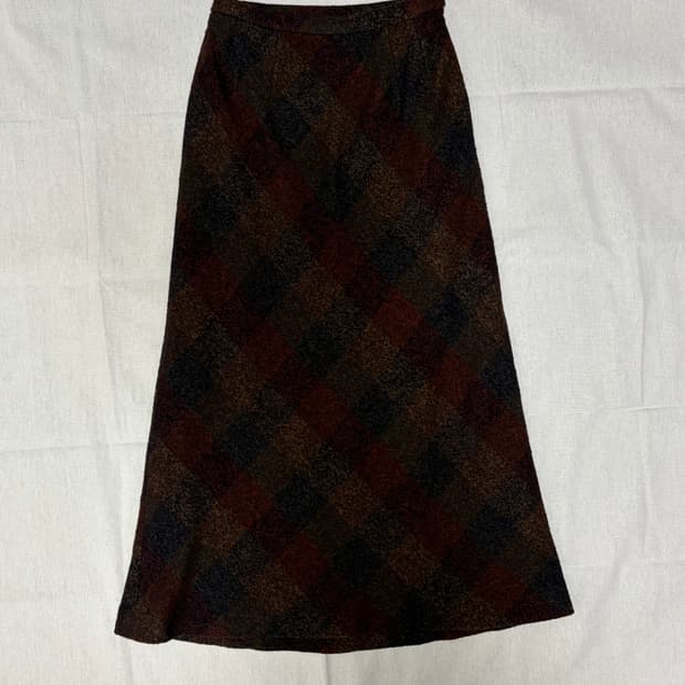 [일본빈티지] 체크 롱 스커트 