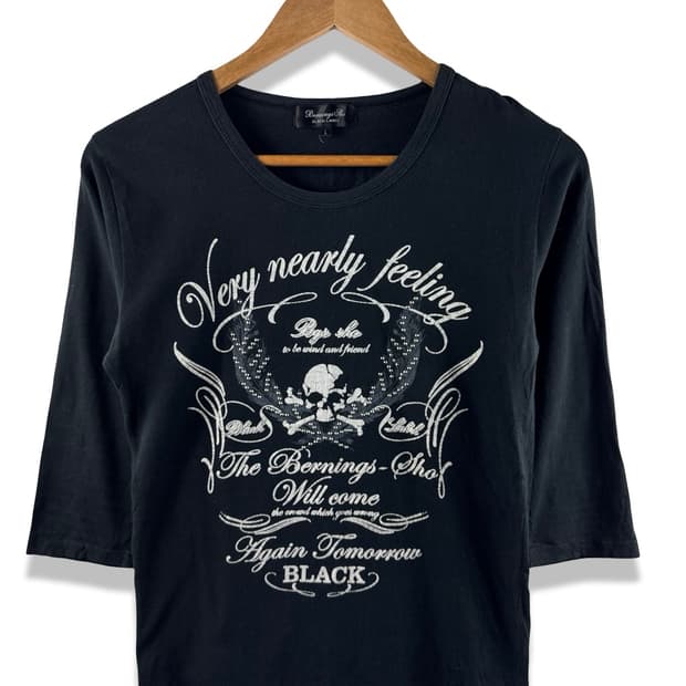 JPN 펑크 베버링스 쇼 스컬 프린팅 롱슬리브1835