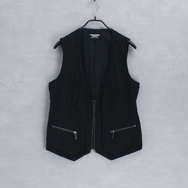 TORNADO MART _ black cotton blend vest