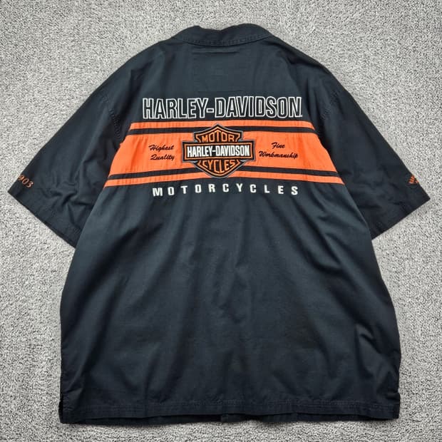 할리데이비슨 바이커 하프 반팔 셔츠 ( 2XL 추정 ) / 11820