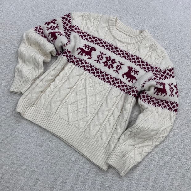 실측확인 빈티지 케이블 니트 스웨터 0331E