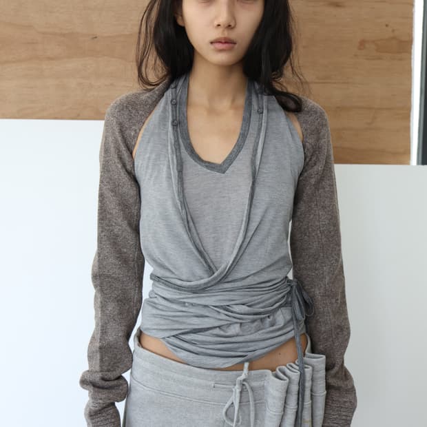 울리카상투스 Halter wrap sleeveless (grey)