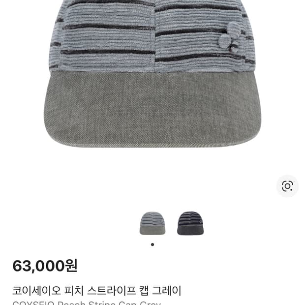 코이세이오 스트라이프 캡 그레이