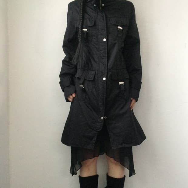 High neck multi pocket jacket