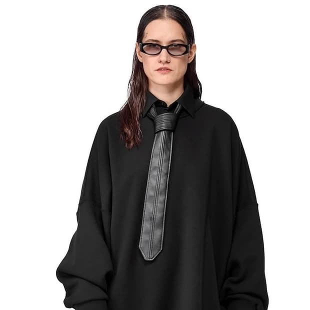 UY STUDIO 레더 넥타이