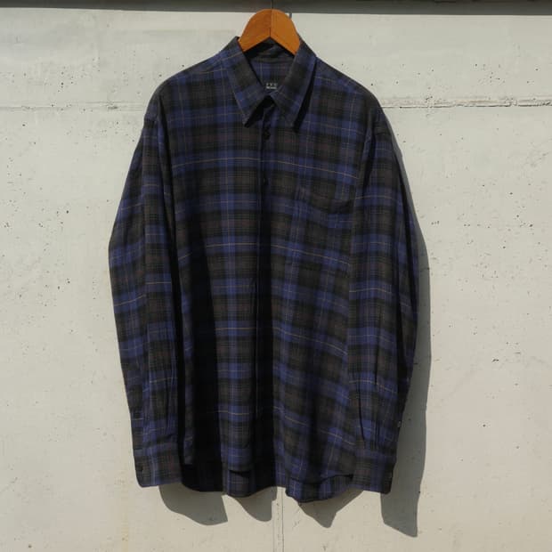 90s Ike behar 체크 레이온 셔츠