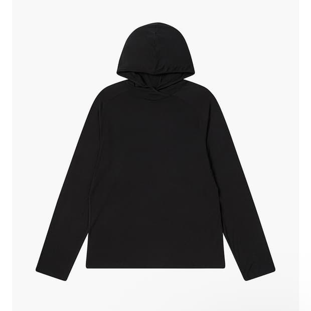 러드 Layered Hoodie Black M