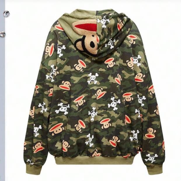 폴프랭크 카모 후드집업 XS