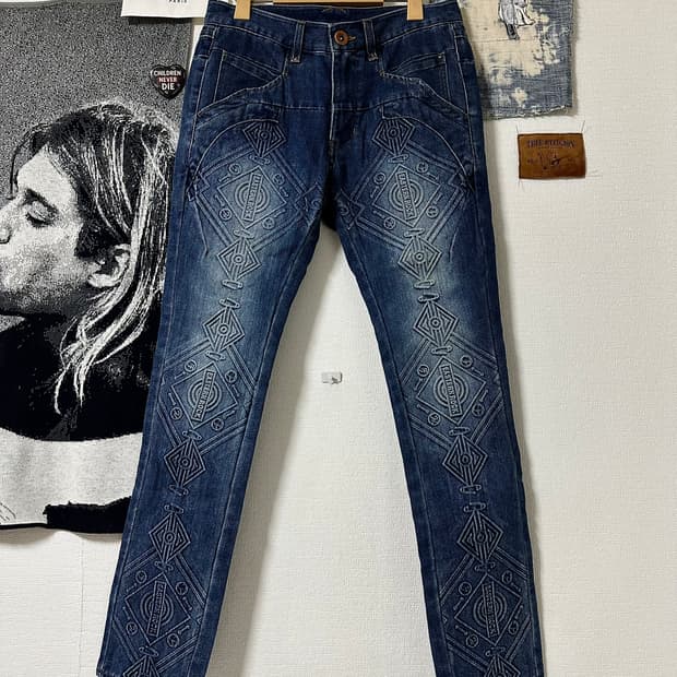 PPFM Tribal Pattern Embossed Denim