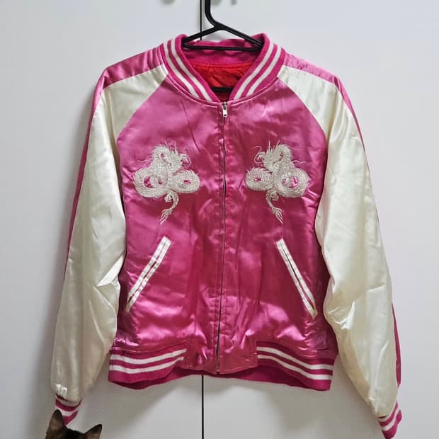 빈티지 블루종 봄버 점퍼