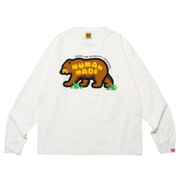[S] 휴먼 메이드 그래픽 롱슬리브 티셔츠 #1 화이트