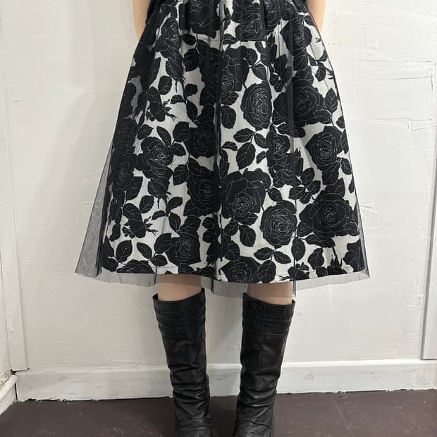 oriental sha midi skirt