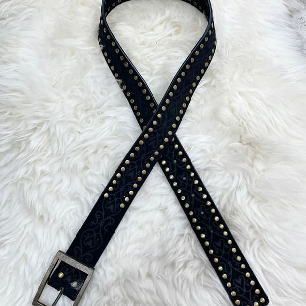 리얼레더 스터드 오리엔탈 버클 벨트