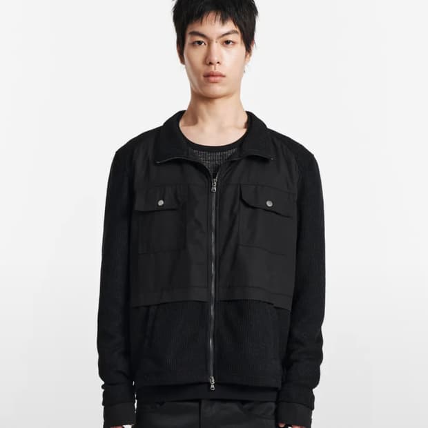 기철 Mono Clash Knit zip-up (Black)