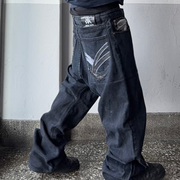 빈티지 자수 힙합팬츠