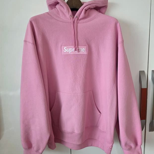 슈프림 박스로고 후드 스웨트셔츠 더스티 핑크