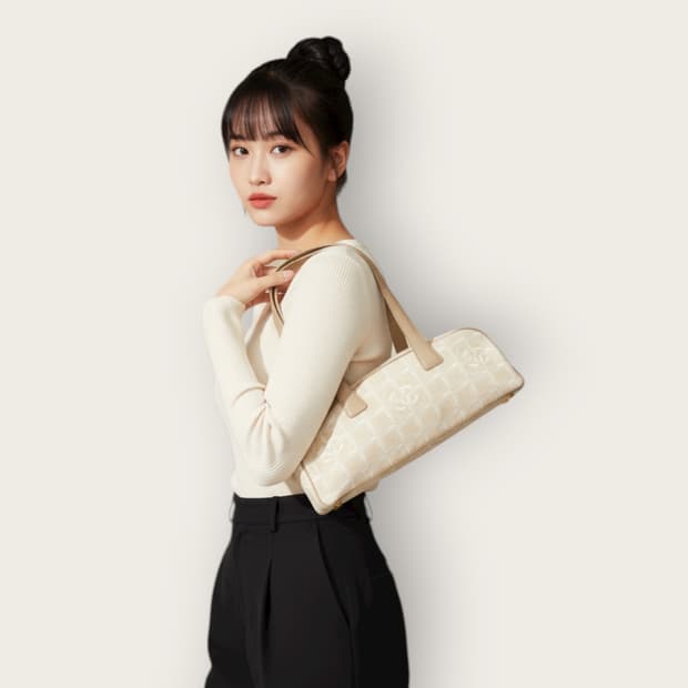 빈티지 샤넬 뉴 트래블 라인 볼링백 숄더백 토트백