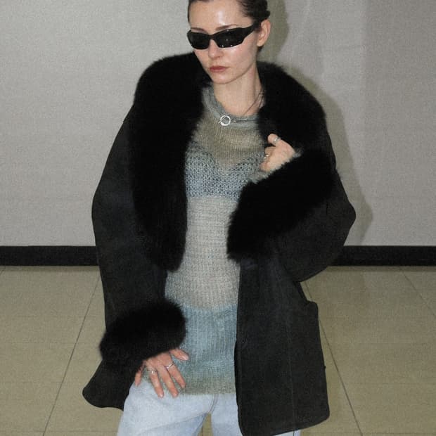 무스탕 양털 코트