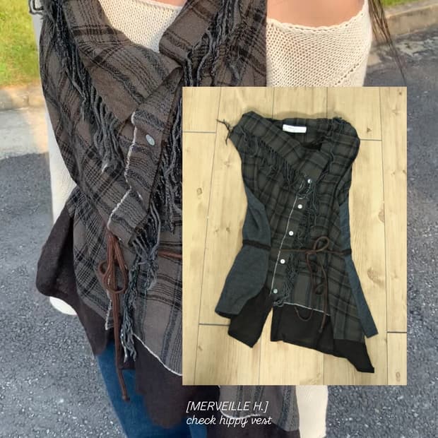 [MERVEILLE H.] check hippy vest