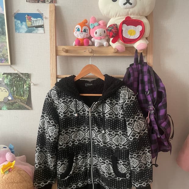 빈티지 노르딕 양털 후드집업🖤🩶