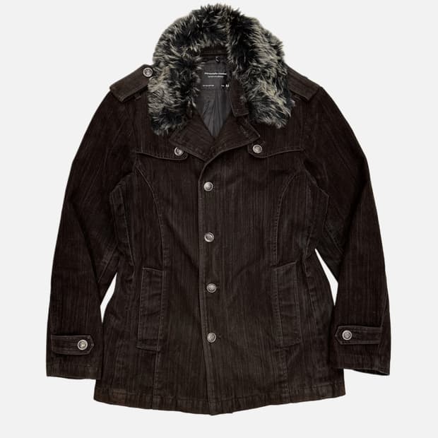 ROUSHATTE veluor tweel fur collar jacket