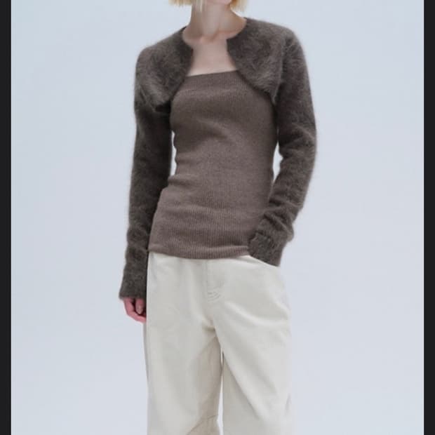 다이애그널 볼레로가디건LAYERED TUBE TOP CARDIGAN