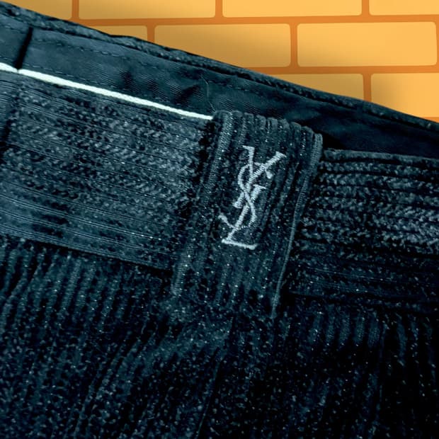 입생로랑 블랙 코듀로이 투턱 팬츠 (31.5)