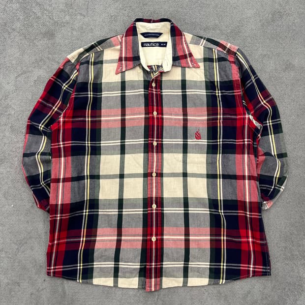 M 노티카 체크 엘라스틱 커프 셔츠