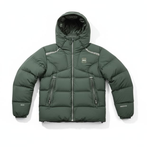 K2 800필파워 후드 다운 패딩 그린