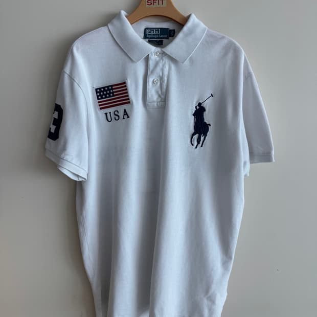 폴로 랄프로렌 빅포니 USA 성조기 카라티 L 