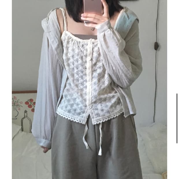 포포리 레이스 빈티지 뷔스티에 나시