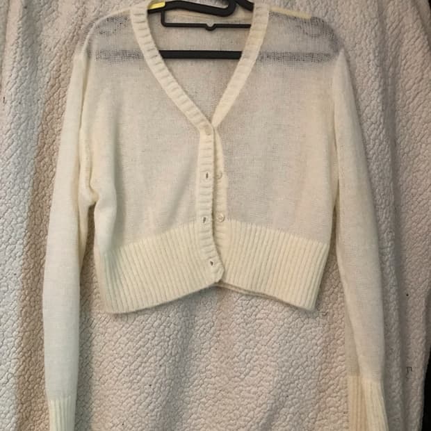 빈티지 화이트 가디건