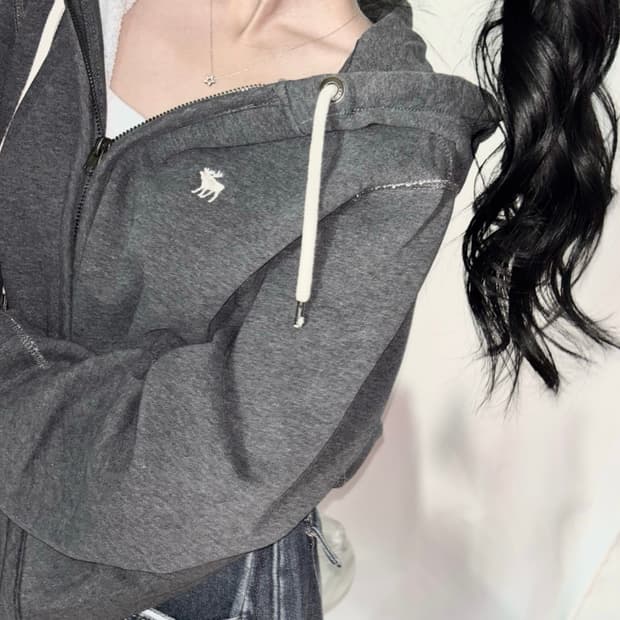 🐰아베크롬비 데일리 여리 핏 후드집업🪽🖤