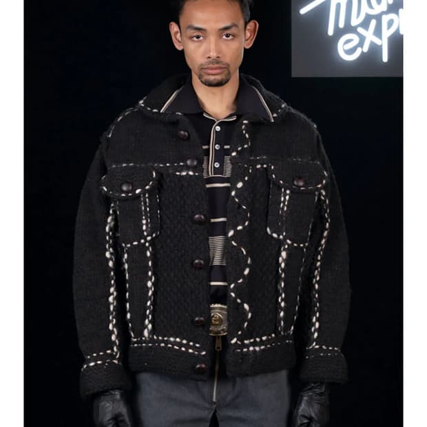 캐피탈 울 핸드 니트 코위찬 G 진 블랙