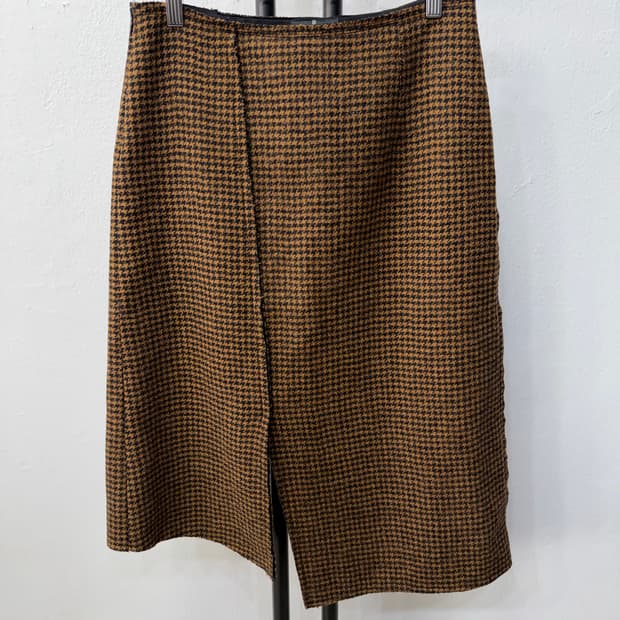 정품) 랑방 한섬 체크 롱 스커트 치마 67