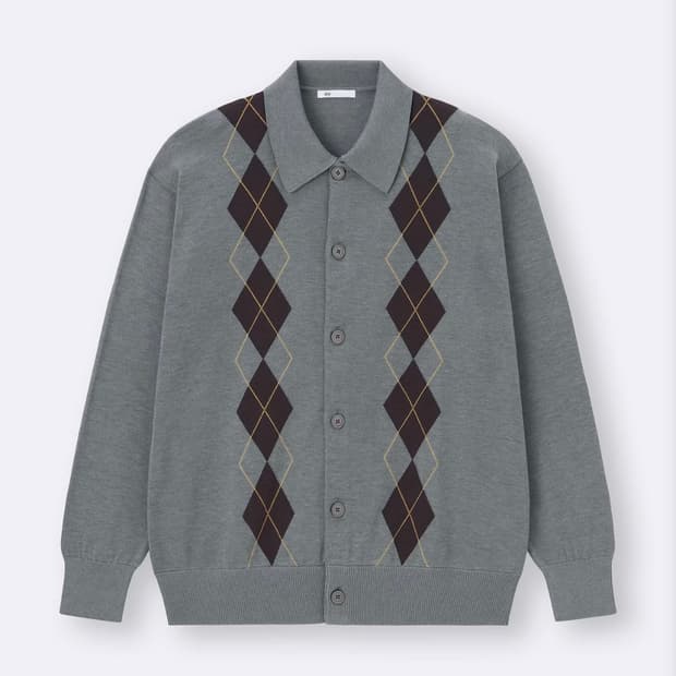 [XL] GU 아가일 가디건