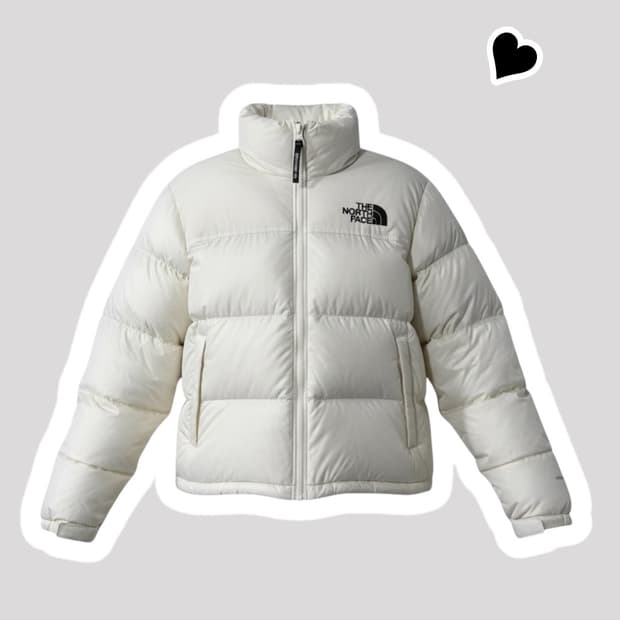 우먼 노스페이스 아이보리 패딩