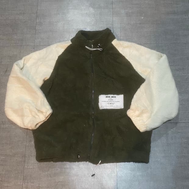 일본빈티지 Dazy 올드스쿨아메카지 아방핏 양털배색 봄버블루종자켓