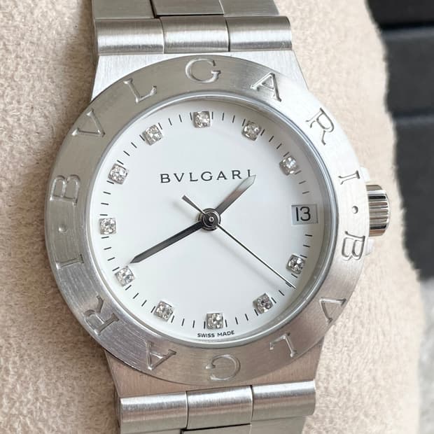 불가리 디아고노 LCV29 여성용 중형 29mm 11p 다이아 쿼츠