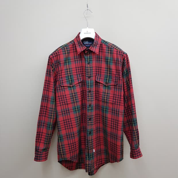 폴로 랄프로렌 레드 타탄 체크 플란넬 셔츠 M사이즈