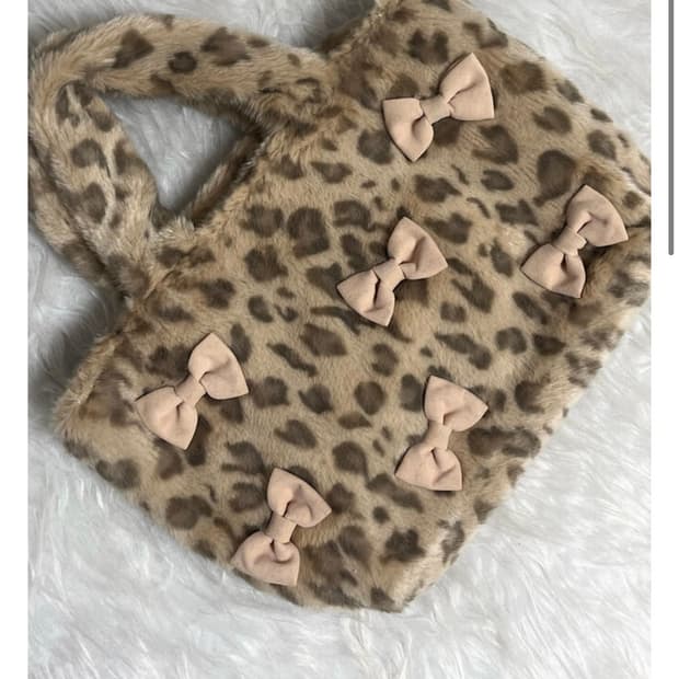 Ingni 잉그니 빈티지 레오파드 리본 가방