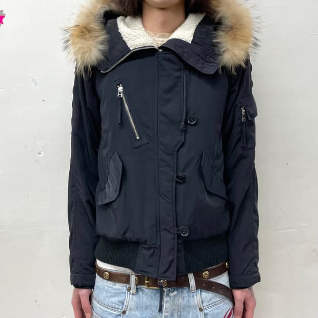 Big Hoodie Black Cropped Padded Jacket 