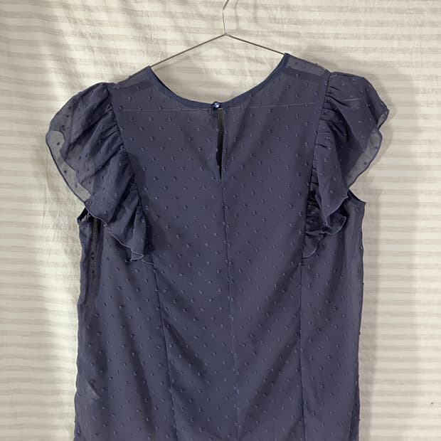 빈티지 파스텔 블루 폼폼이 샤랄라 블라우스 1067 모리걸 y2k 스트릿