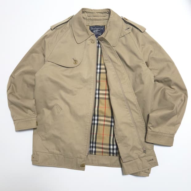 버버리 80s 노바체크 숏 트렌치 자켓