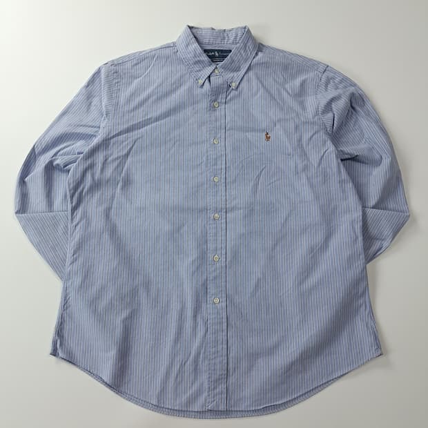 CA679 XL 폴로 커스텀핏 00s 블루 스트라이프 셔츠 남방
