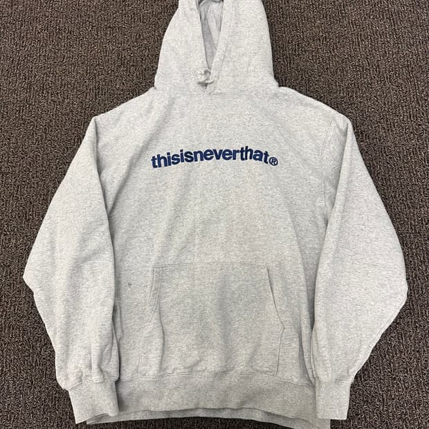 디스이즈네버댓 기모 후드티셔츠 그레이 XL