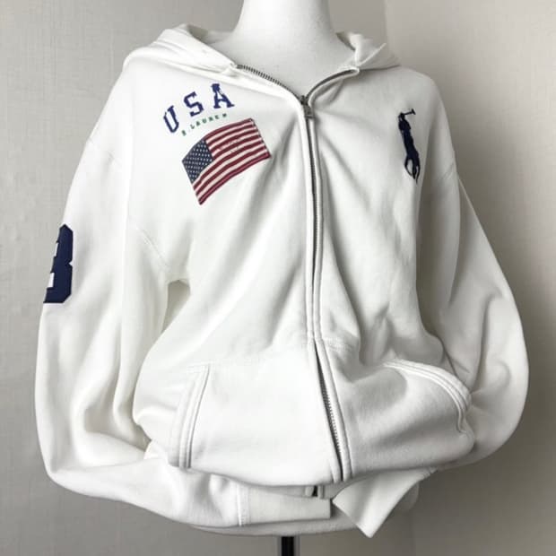 폴로 성조기 후드집업