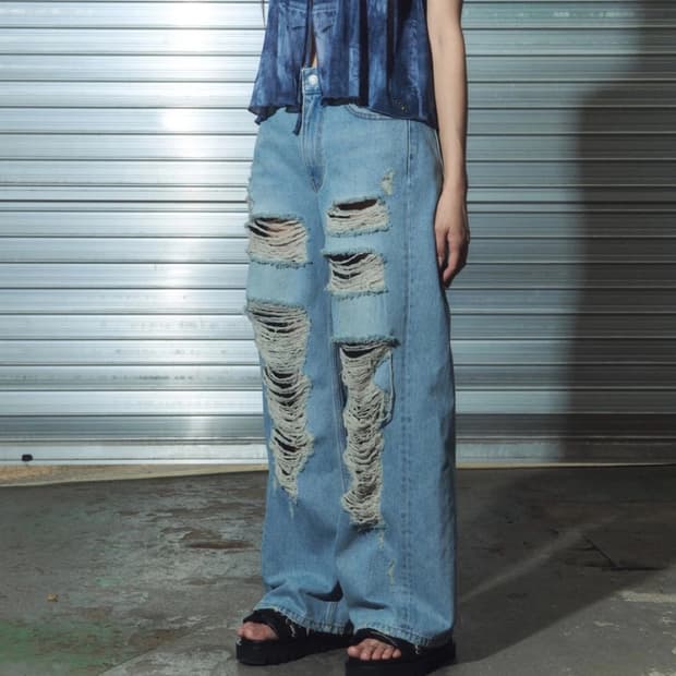 체리퀴리 CHERRYQUIRI damaged denim 데미지진