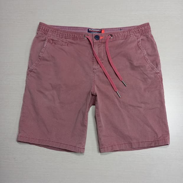 33 SUPERDRY 스판 치노 반바지 버건디 33-461