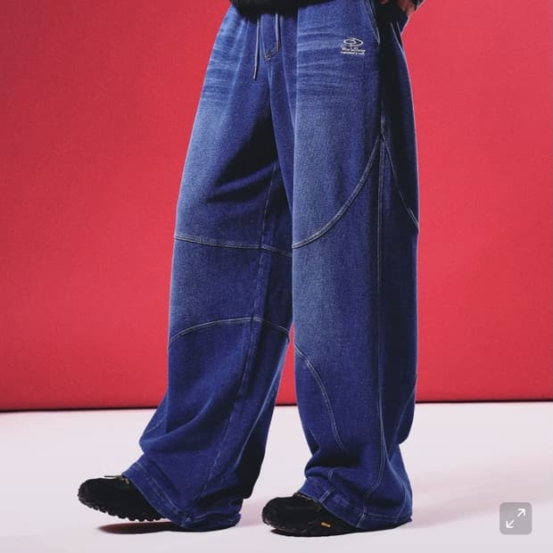 트래블 글린트 데님 워싱 테리 팬츠 인디고